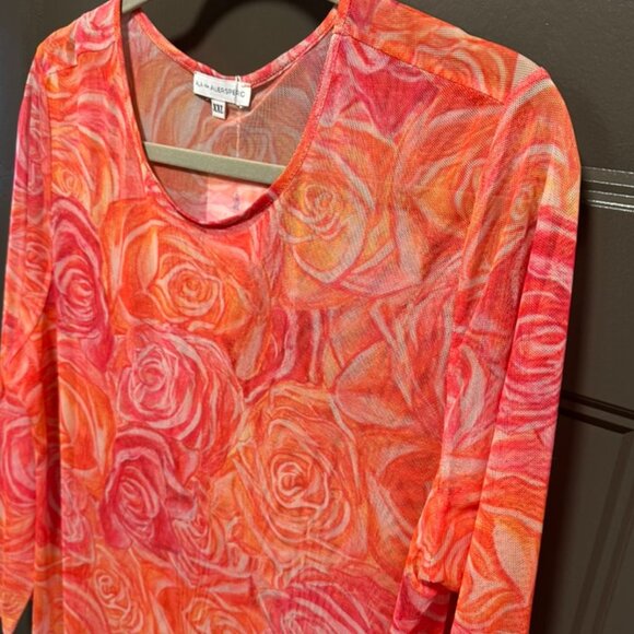 Ala Von Auersperg | Sophia Mesh Sheer Maxi Long Sleeve Dress in Moraine - Picture 3 of 9